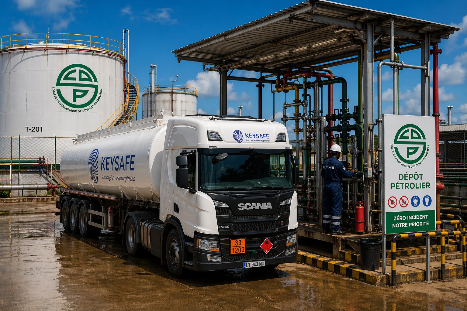 Citerne KEYSAFE au dépôt SCDP — transport pétrolier