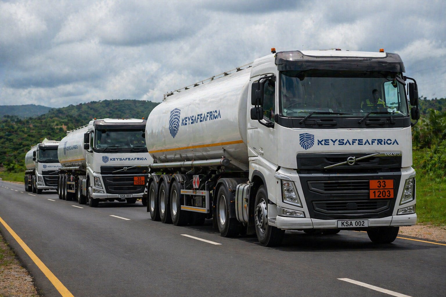 Convoi citernes KEYSAFE Énergie — transport pétrolier TRADEX Cameroun