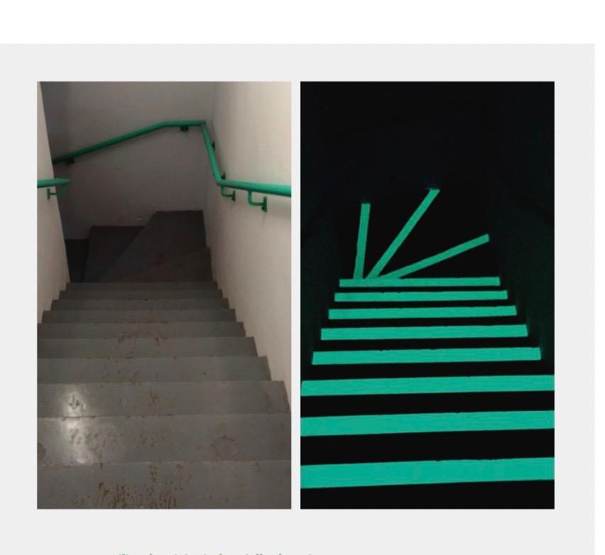 Escalier photoluminescent